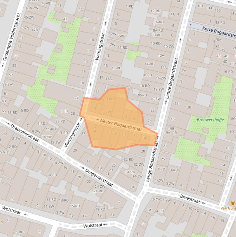 Kaart van postcodegebied 2011WX.