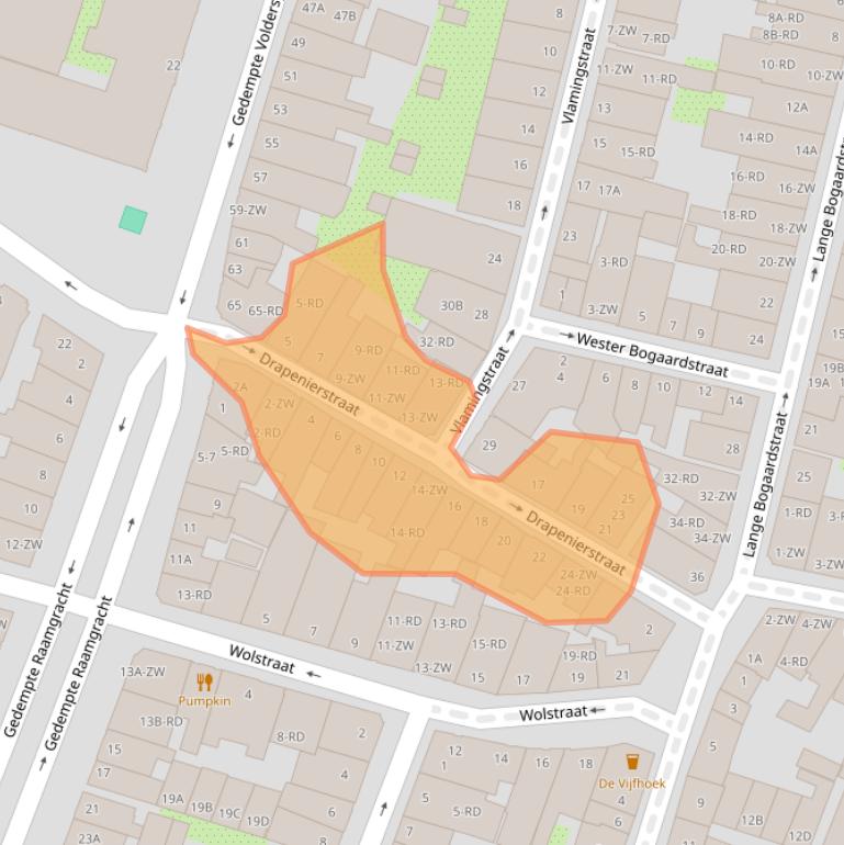 Kaart van postcodegebied 2011WZ.