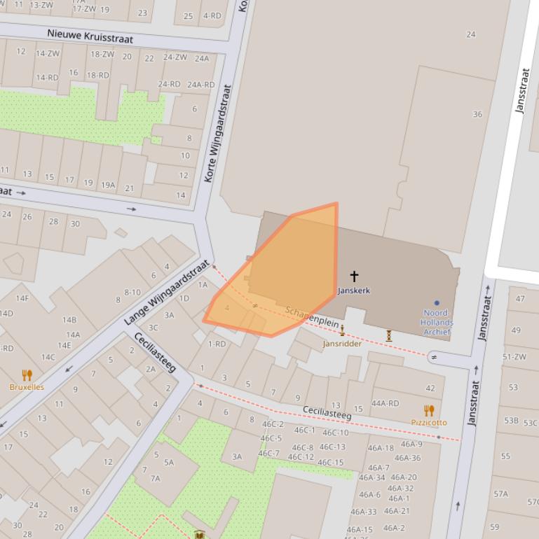 Kaart van postcodegebied 2011XZ.