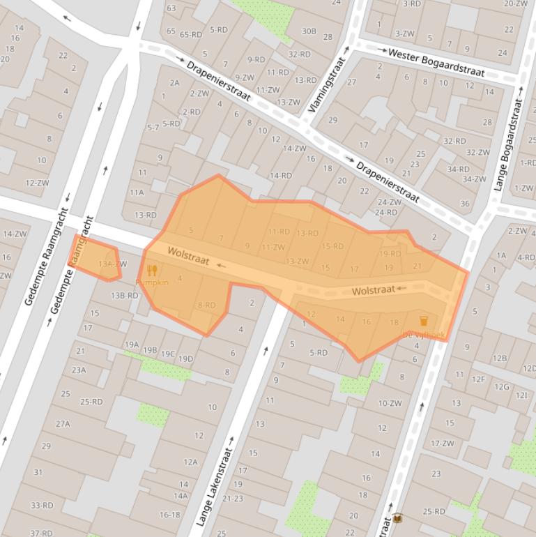 Kaart van postcodegebied 2011ZA.