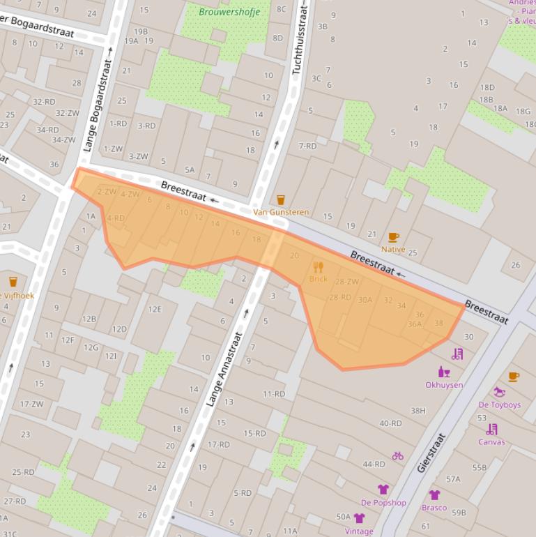 Kaart van postcodegebied 2011ZZ.