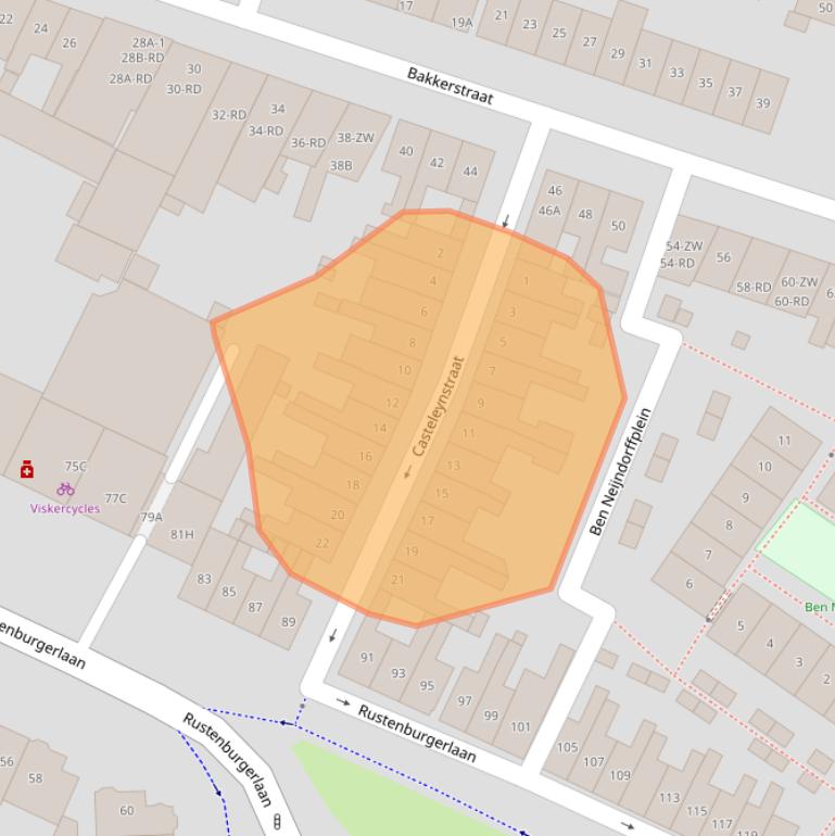 Kaart van postcodegebied 2012AH.