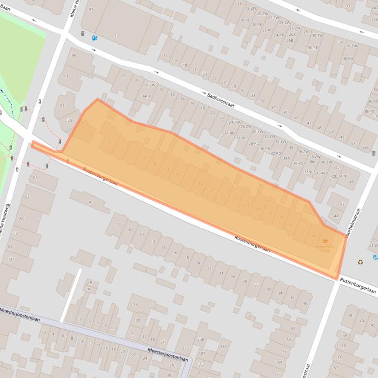 Kaart van postcodegebied 2012AK.