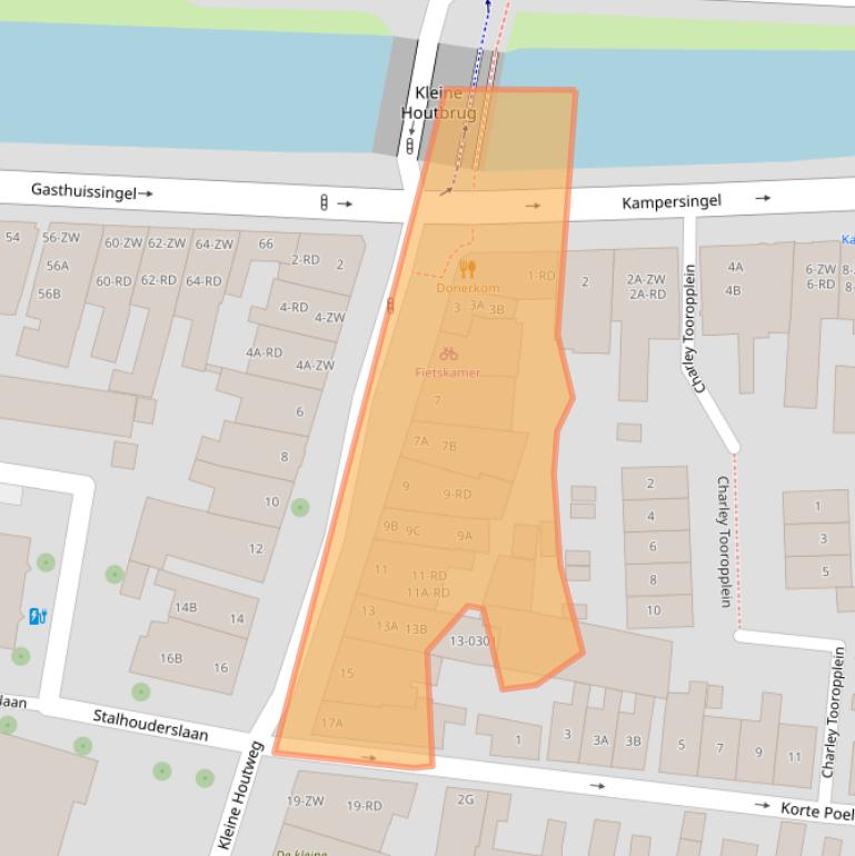Kaart van postcodegebied 2012CA.