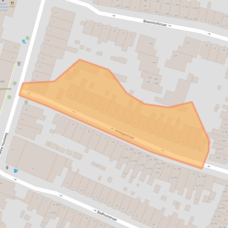 Kaart van postcodegebied 2012CR.
