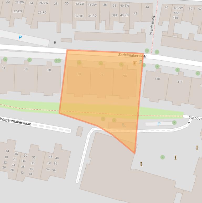 Kaart van postcodegebied 2012CX.