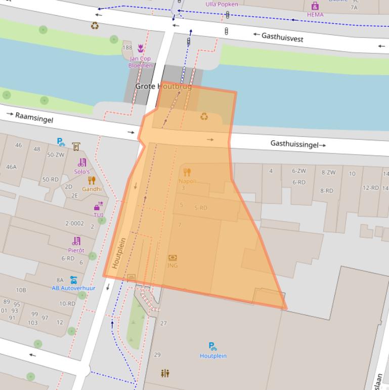 Kaart van postcodegebied 2012DD.