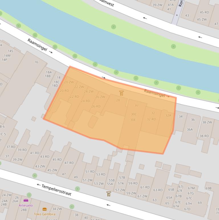 Kaart van postcodegebied 2012DT.