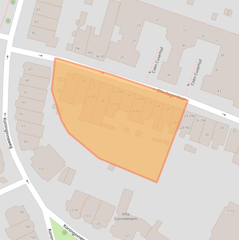 Kaart van postcodegebied 2012EX.