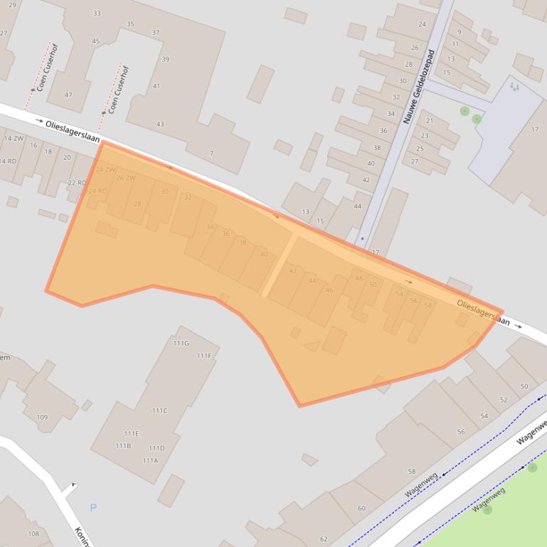 Kaart van postcodegebied 2012EZ.