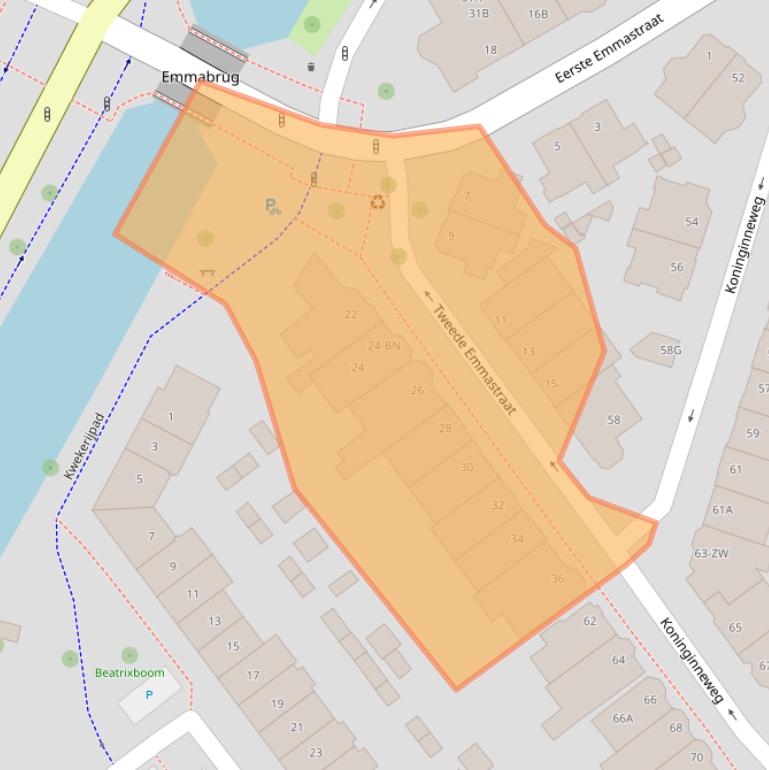 Kaart van postcodegebied 2012GH.