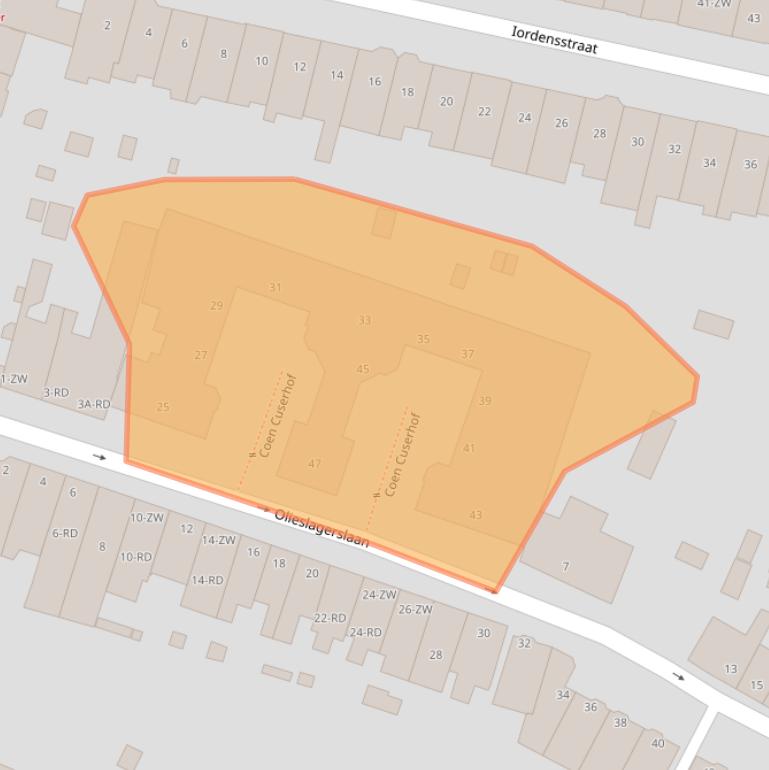 Kaart van postcodegebied 2012GZ.
