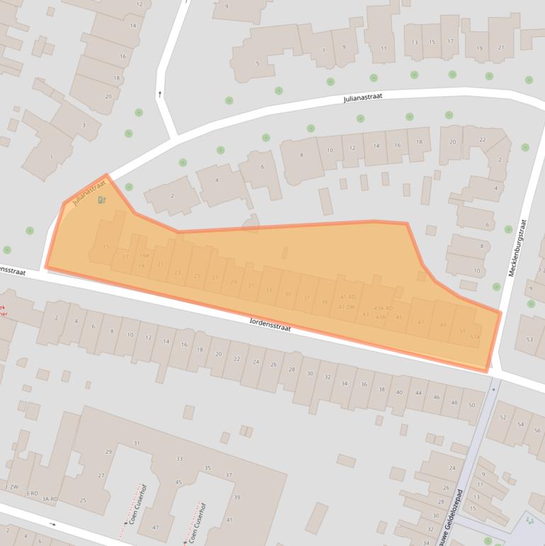 Kaart van postcodegebied 2012HA.