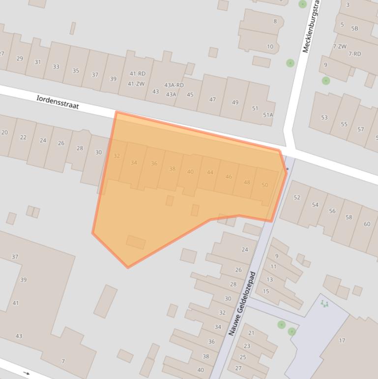 Kaart van postcodegebied 2012HD.