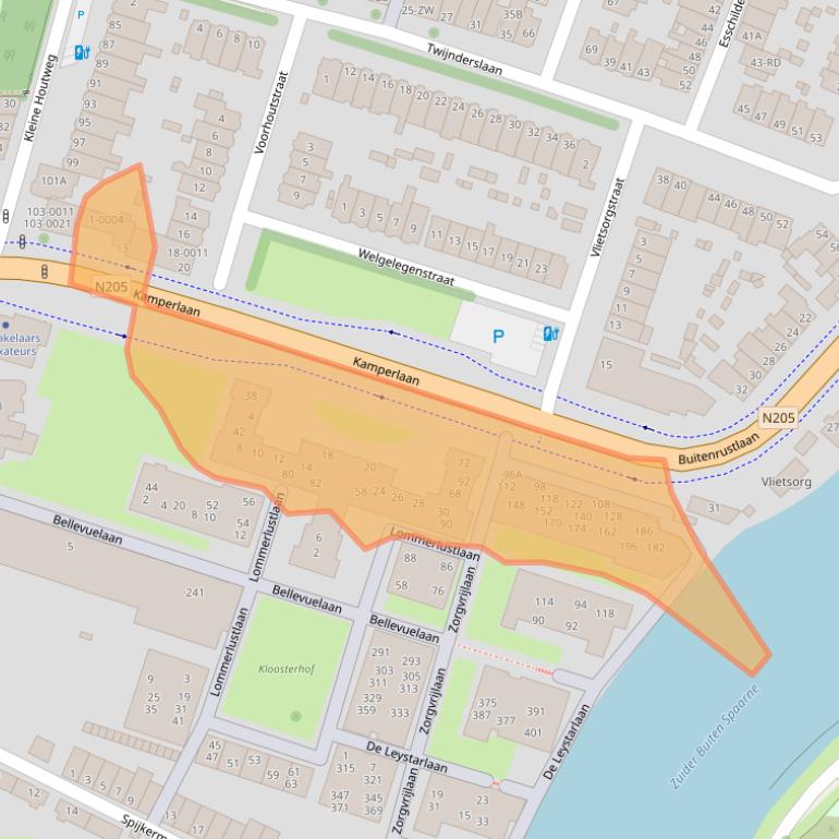 Kaart van postcodegebied 2012JA.