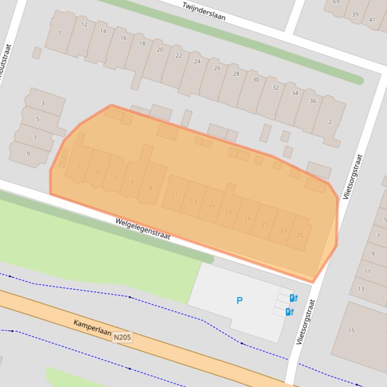 Kaart van postcodegebied 2012JC.