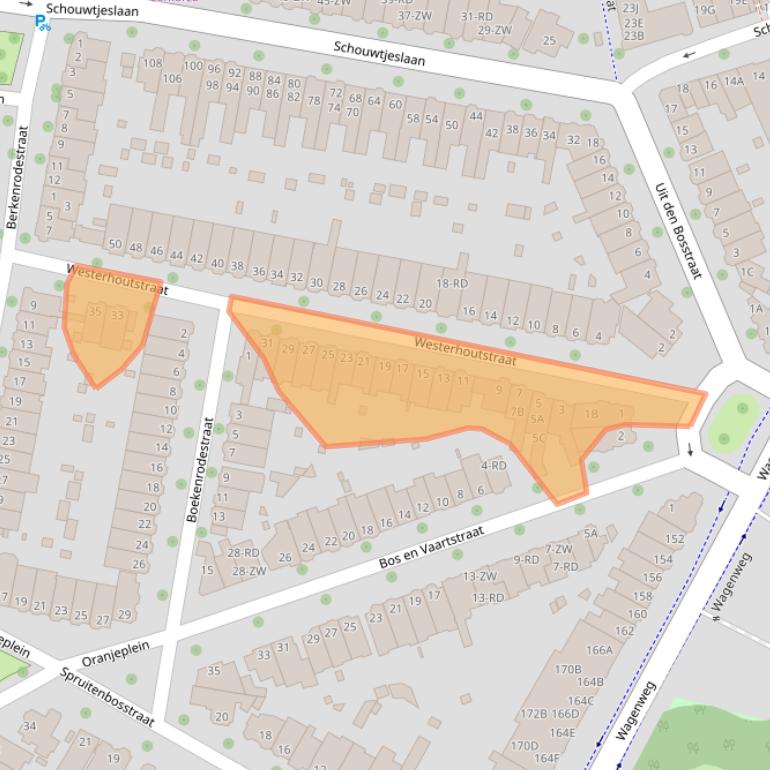 Kaart van postcodegebied 2012JP.