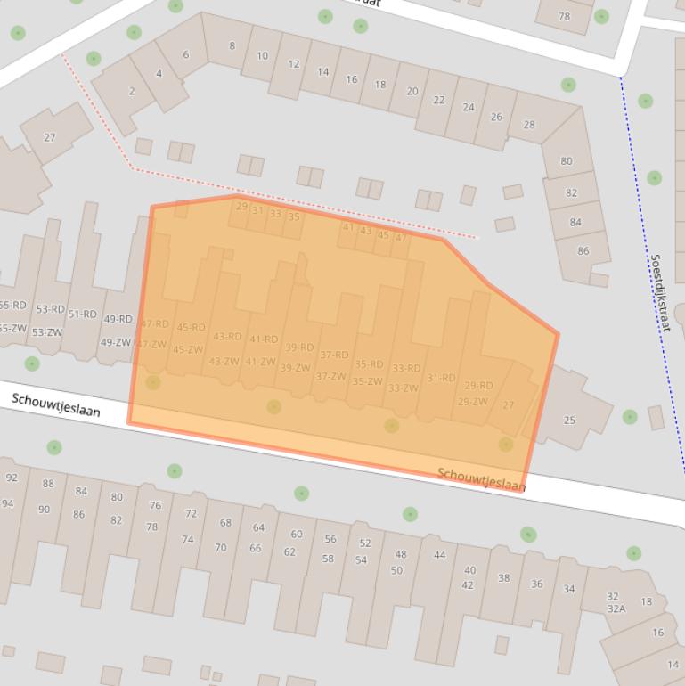 Kaart van postcodegebied 2012KE.