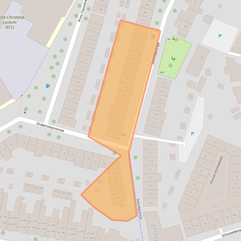 Kaart van postcodegebied 2012KT.