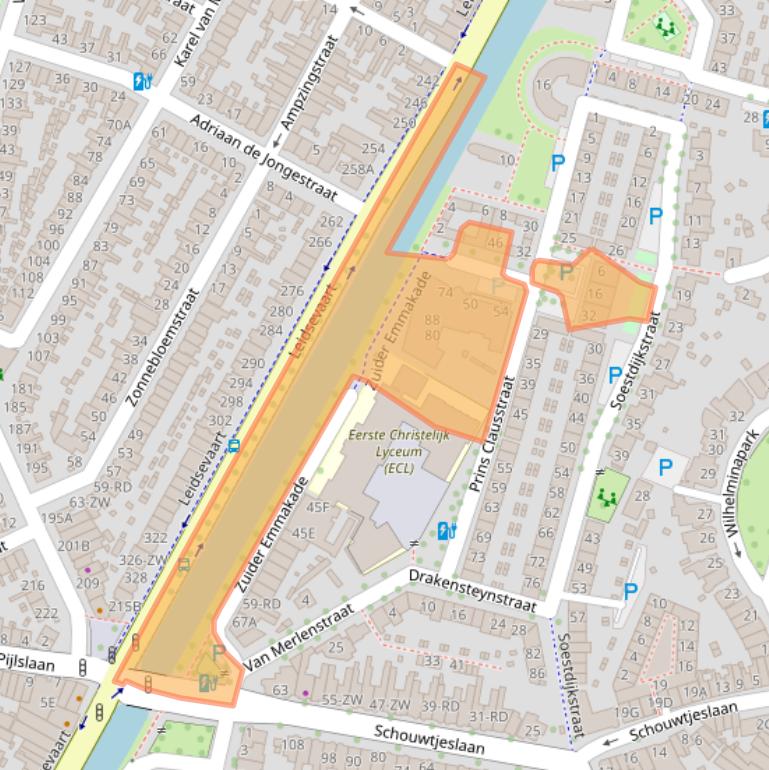 Kaart van postcodegebied 2012KX.