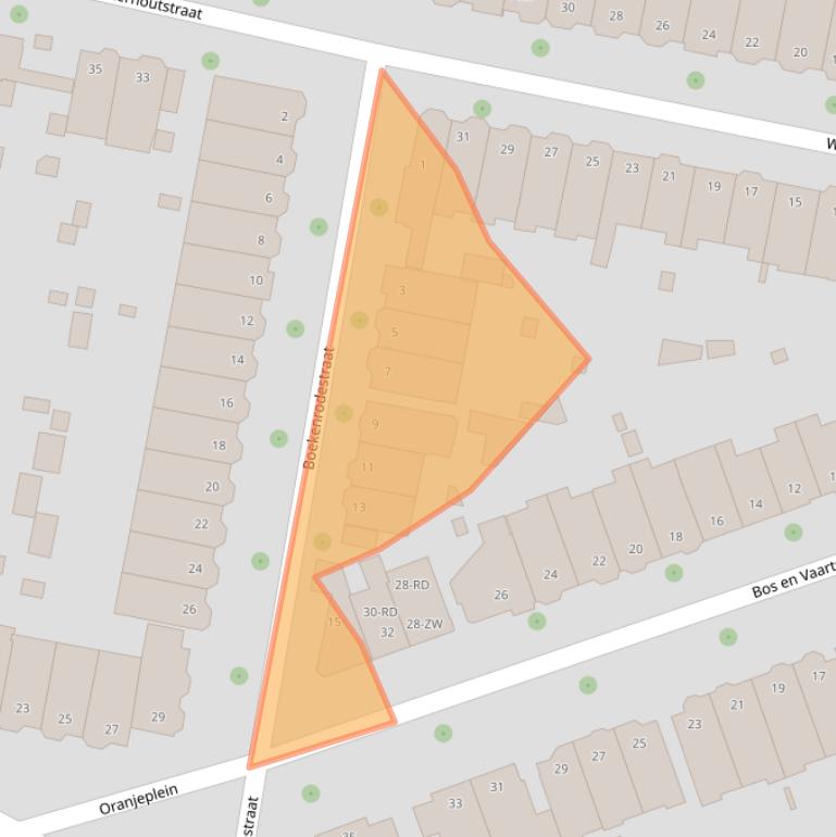 Kaart van postcodegebied 2012LD.