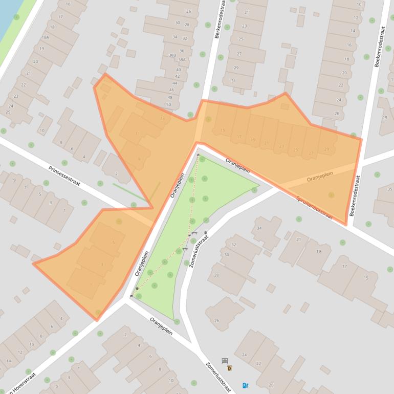 Kaart van postcodegebied 2012LN.