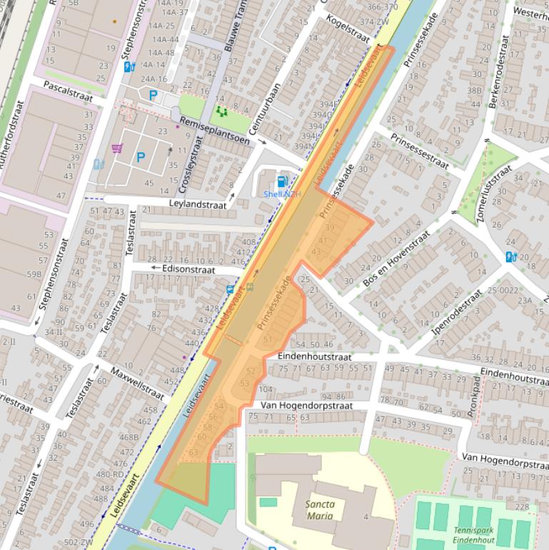 Kaart van postcodegebied 2012MC.