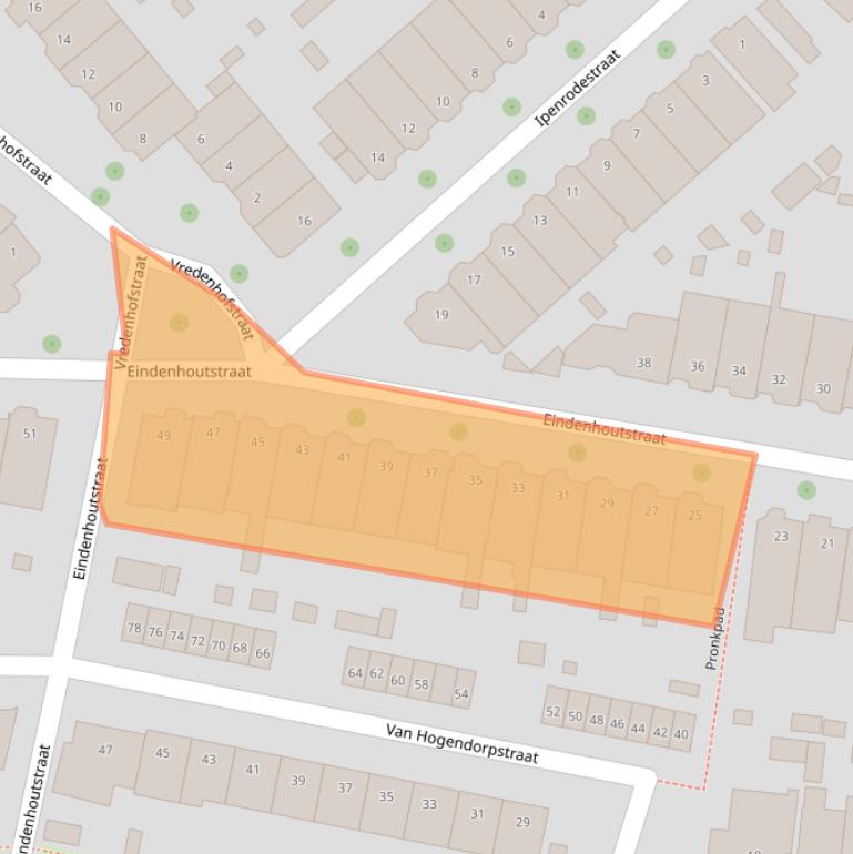 Kaart van postcodegebied 2012MJ.