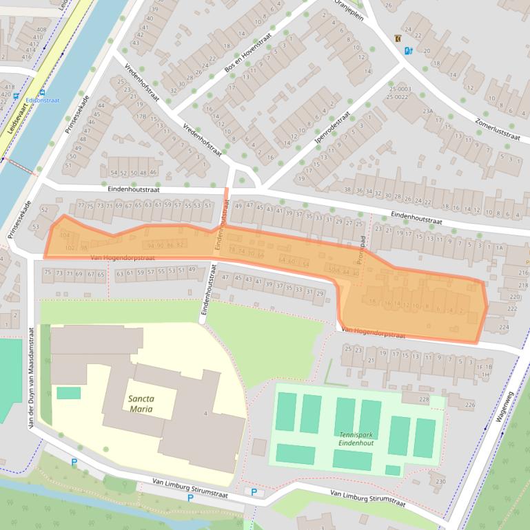 Kaart van postcodegebied 2012MR.