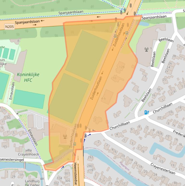 Kaart van postcodegebied 2012PJ.
