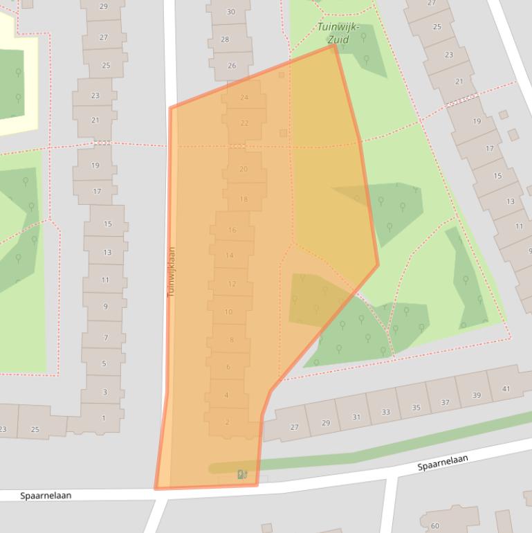 Kaart van postcodegebied 2012RG.