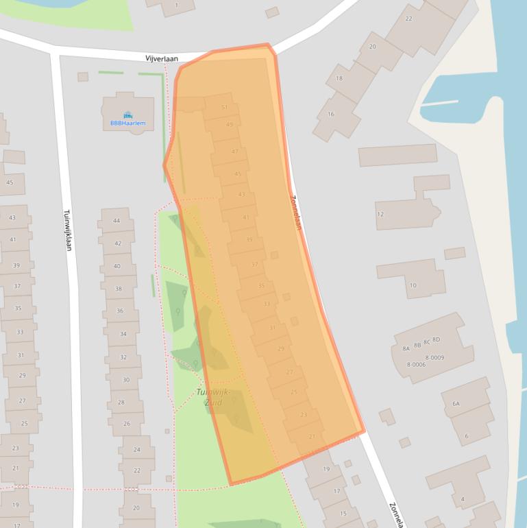 Kaart van postcodegebied 2012TB.