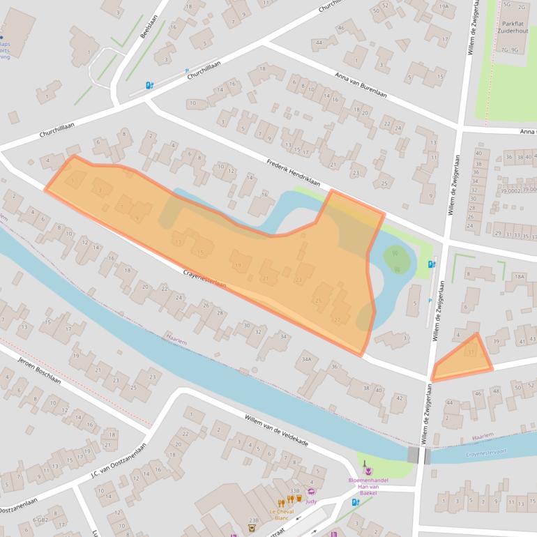 Kaart van postcodegebied 2012TH.