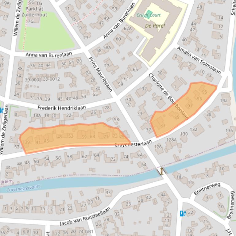 Kaart van postcodegebied 2012TJ.
