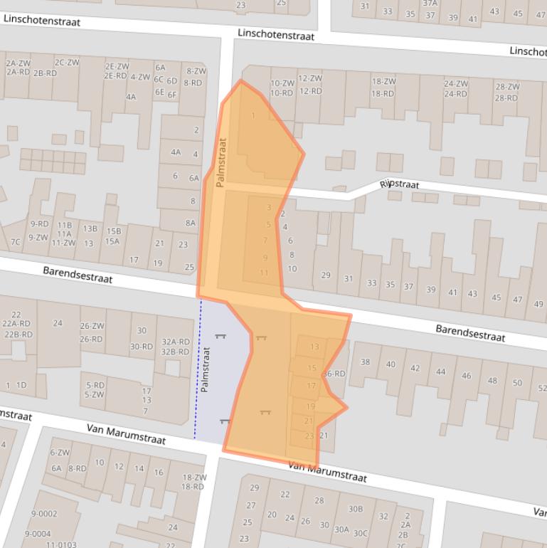 Kaart van postcodegebied 2012VK.
