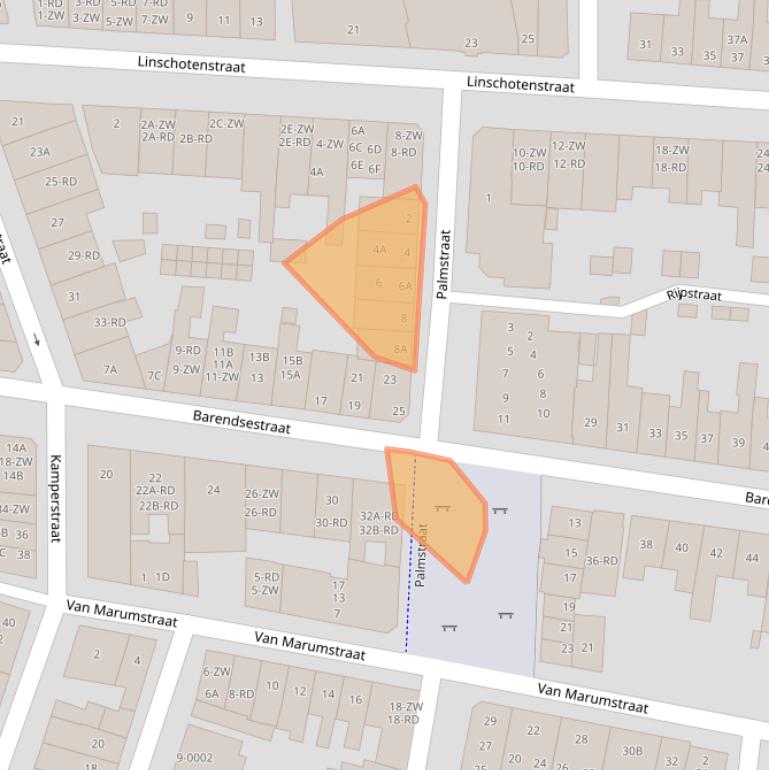 Kaart van postcodegebied 2012VL.