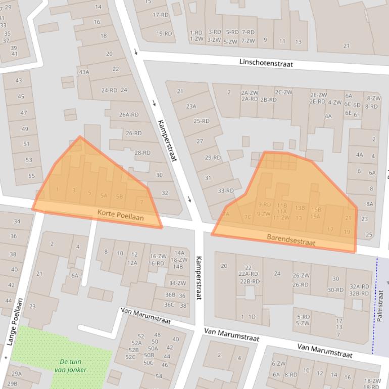 Kaart van postcodegebied 2012VM.
