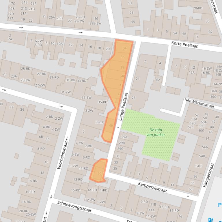 Kaart van postcodegebied 2012VW.