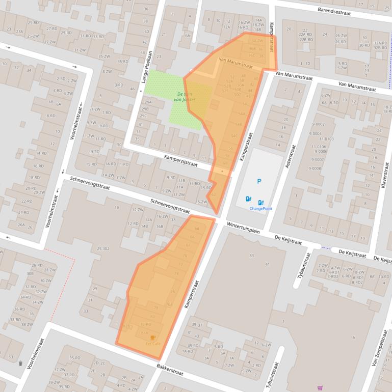 Kaart van postcodegebied 2012XD.