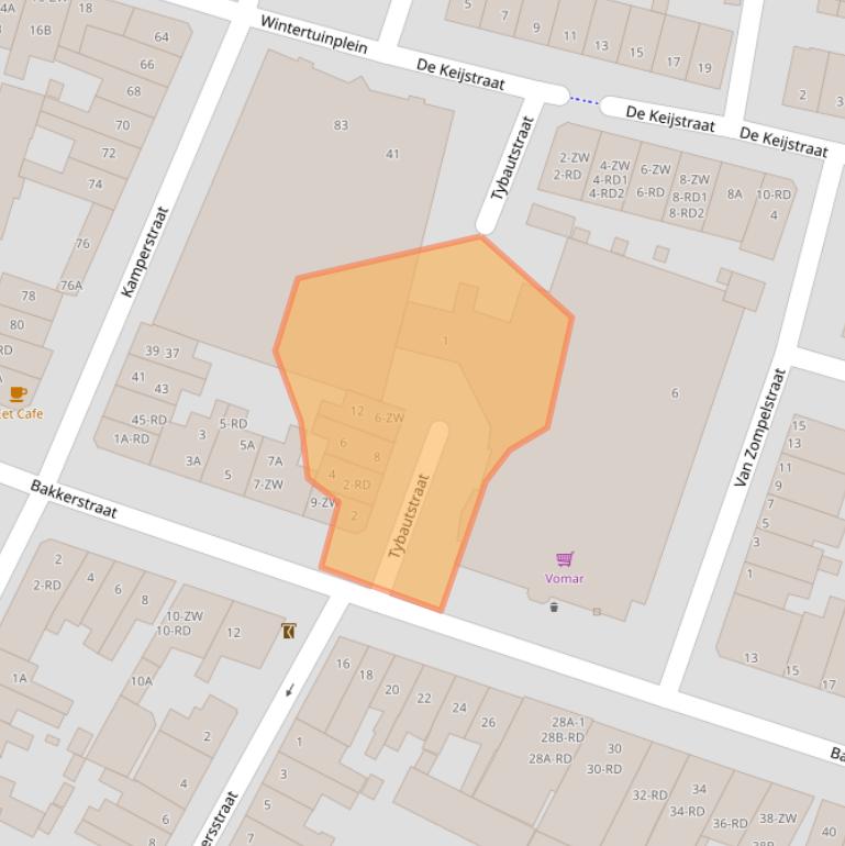 Kaart van postcodegebied 2012XJ.