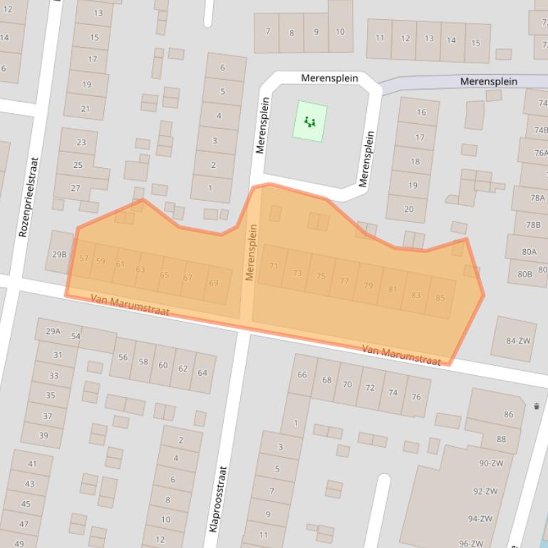Kaart van postcodegebied 2012XT.