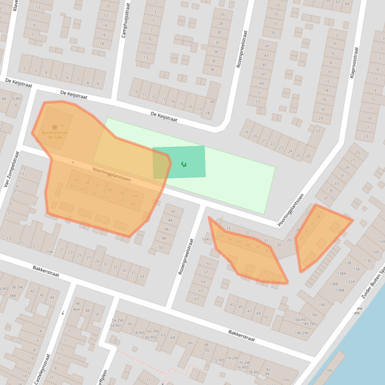 Kaart van postcodegebied 2012XZ.