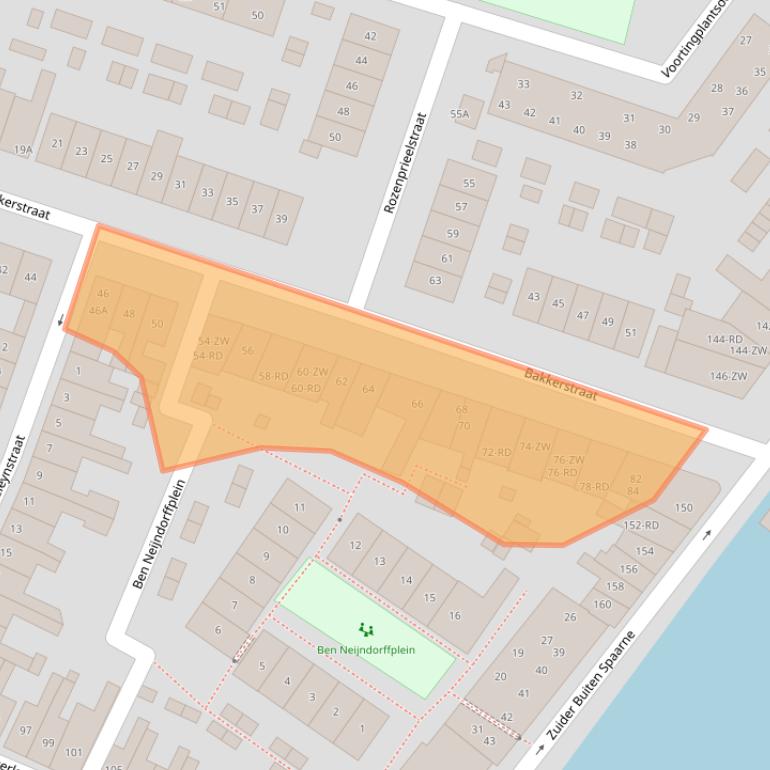Kaart van postcodegebied 2012ZL.