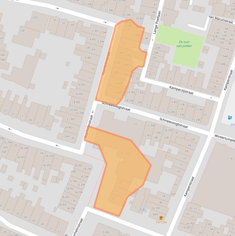 Kaart van postcodegebied 2012ZM.