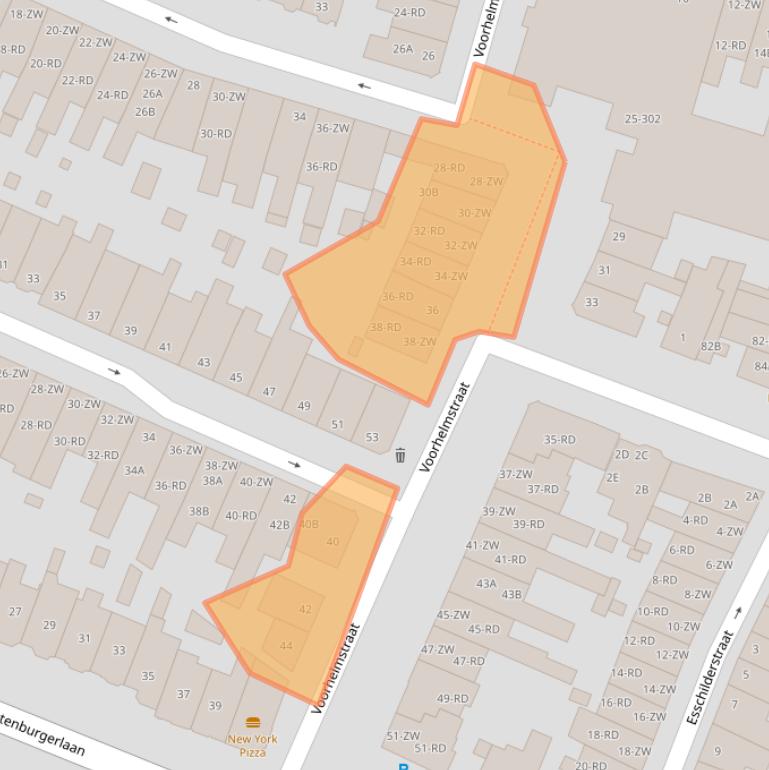Kaart van postcodegebied 2012ZS.