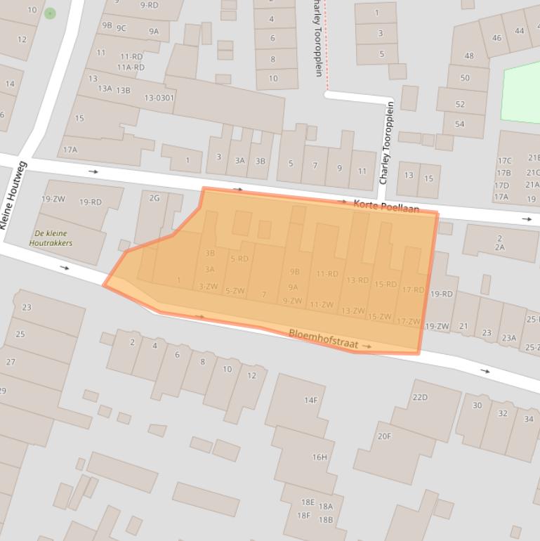 Kaart van postcodegebied 2012ZV.