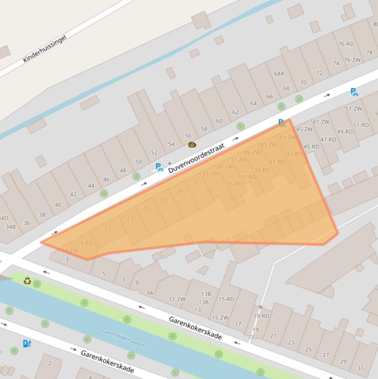 Kaart van postcodegebied 2013AB.