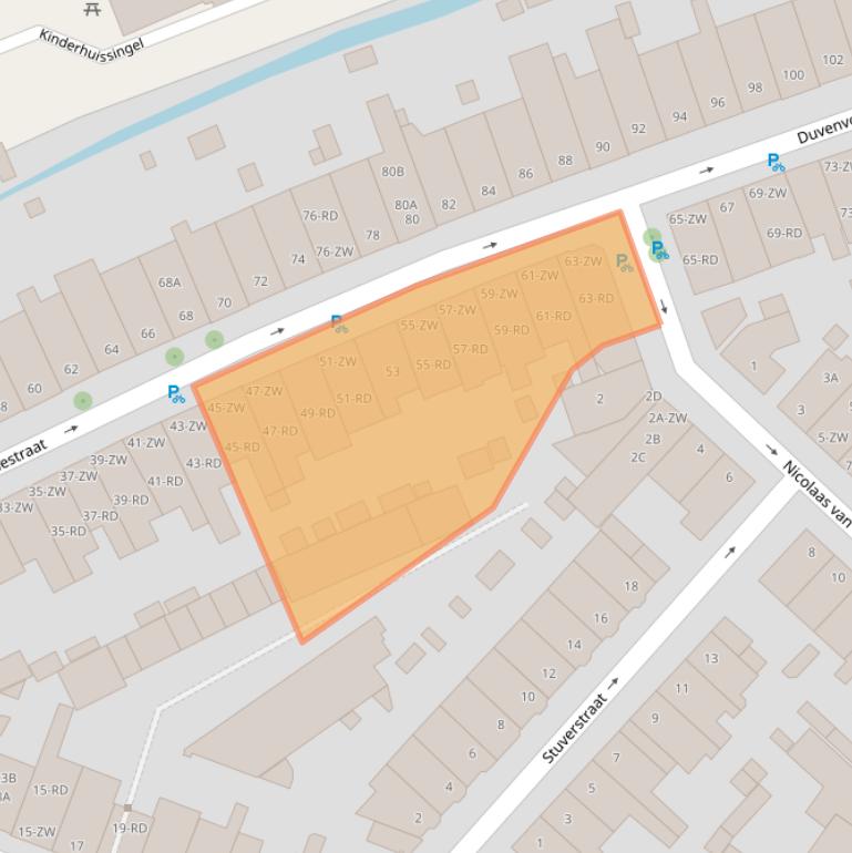 Kaart van postcodegebied 2013AC.