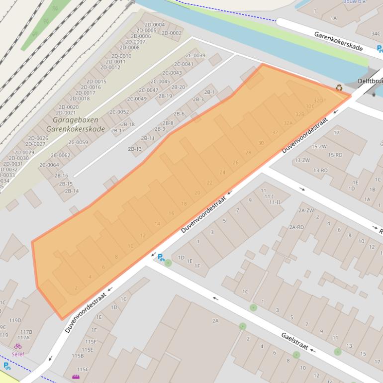 Kaart van postcodegebied 2013AE.