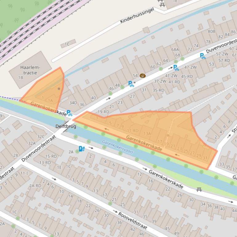 Kaart van postcodegebied 2013AJ.